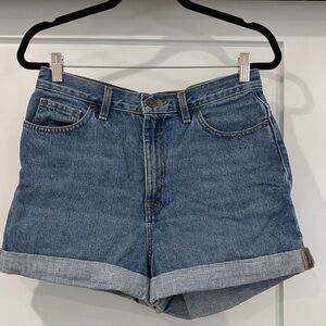 Denim Blue Mom Rise Shorts